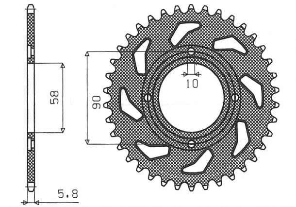 Rear sprocket 279 31T Honda CB 250 Two-Fifty, Nighthawk 92-02, CMX250 Rebel (JTR279.31) chain 520 (27931JT)