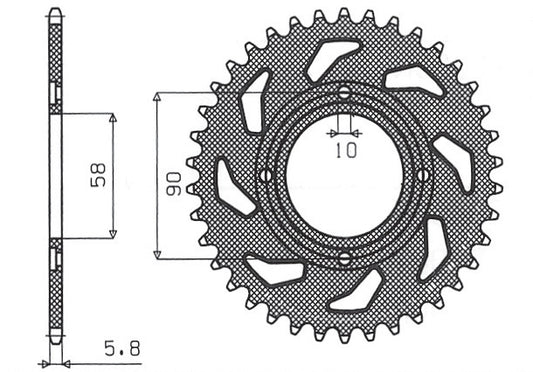 Rear sprocket 279 31T Honda CB 250 Two-Fifty, Nighthawk 92-02, CMX250 Rebel (JTR279.31) chain 520 (27931JT)
