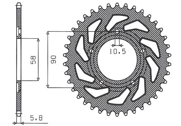 Rear sprocket 281 38T Honda NSR 125R 89-02 (JTR604.38) chain 520 (28138JT)