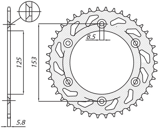 Rear sprocket 289 50T Honda CR, CRF, XR 83-25 (JTR210.50) chain 520 (28950JT)