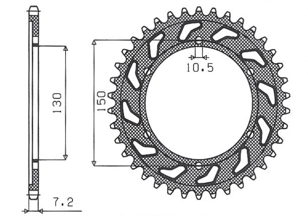 Rear sprocket 300 42T Yamaha TDM 900 02-13 (JTR300.42) chain 525 (30042JT)