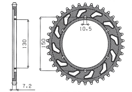 Rear sprocket 300 42T Yamaha TDM 900 02-13 (JTR300.42) chain 525 (30042JT)