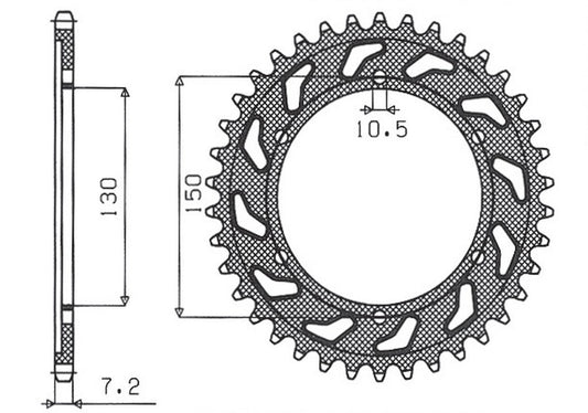 Rear sprocket 300 44T Yamaha TDM 900 02-13, Honda XL 600V Transalp 91-99 (JTR300.44) chain 525 (30044JT)