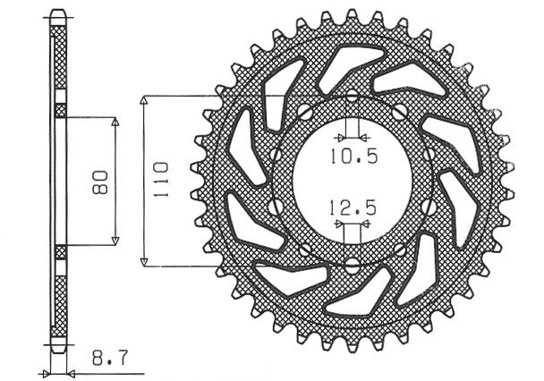 Rear sprocket 334 40T Honda VF 750C Magna 94-04 (RC43) (JTR1334.40) chain 530 (33440JT)