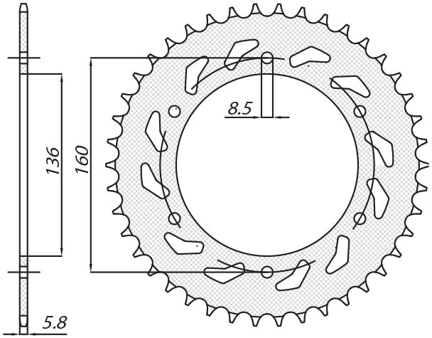 Rear sprocket 3552 47T BMW F650, Aprilia Pegaso 650 92-04 (JTR5.47) chain 520 (355247JT)