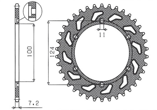 Rear sprocket 4366 39T Ducati Monster 1000 03-05 (JTR745.39) chain 525 (436639JT)