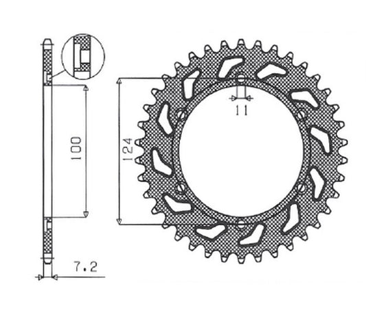 Rear sprocket 4366 43T Ducati 944 ST2 97-03, 992 ST3 04-07 (JTR745.43) chain 525 (436643JT)