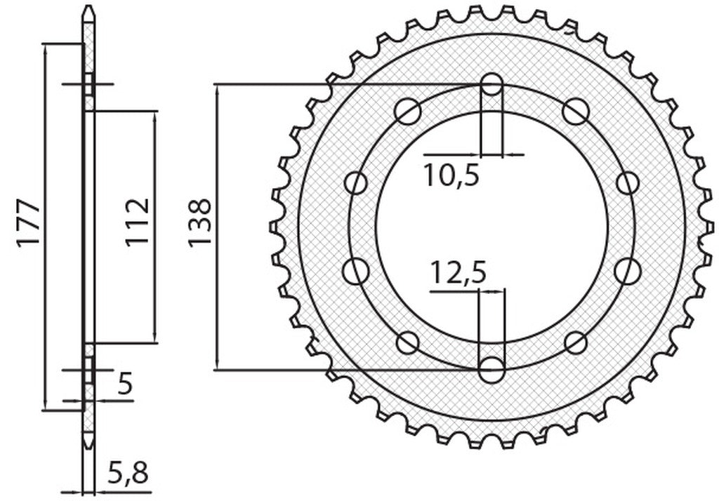 Rear sprocket 4384 38T Honda CTX 700 DCT 14-16, NC 700, 750 12-19, CBF 500 13-21 (JTR1316.38) chain 520 (438438JT)