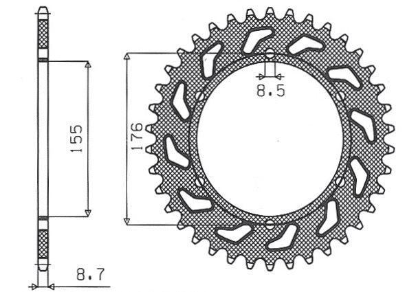 Rear sprocket 4392 42T Triumph 955, 1050 (JTR2011.42) chain 530 (439242JT)