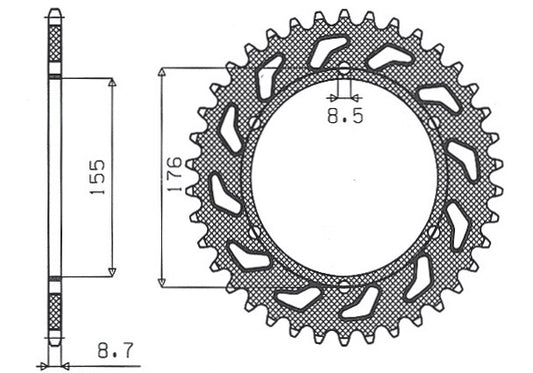 Rear sprocket 4392 42T Triumph 955, 1050 (JTR2011.42) chain 530 (439242JT)