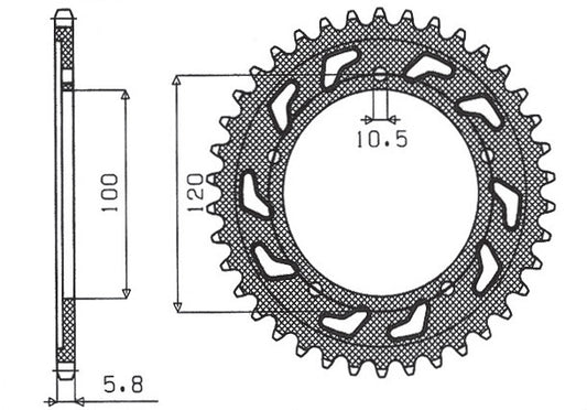 Rear sprocket 4396 40T Aprilia RS 125 06-12 (JTR703.40) chain 520 (439640JT)