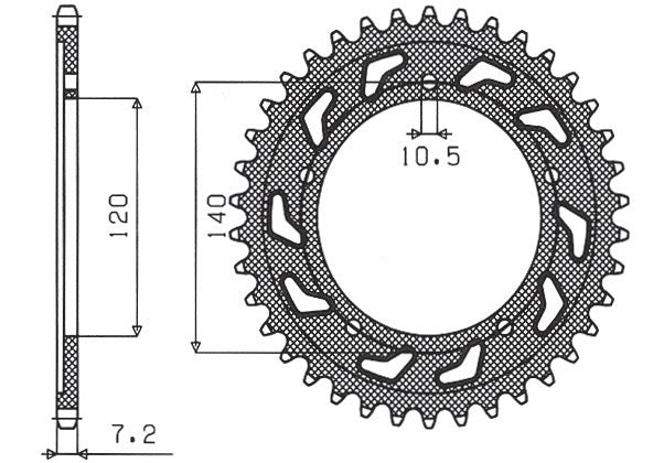Rear sprocket 4398 44T Suzuki, Triumph (JTR1792.44) chain 525 (439844JT)