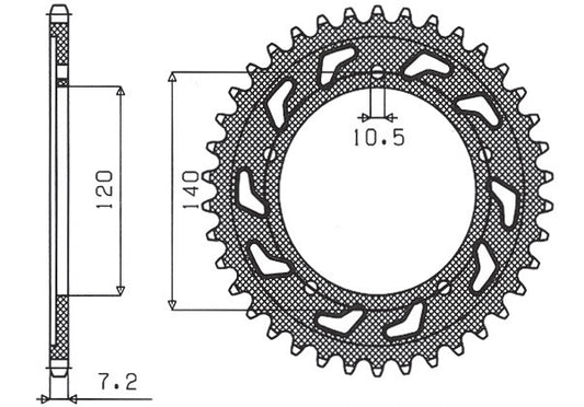 Rear sprocket 4398 44T Suzuki, Triumph (JTR1792.44) chain 525 (439844JT)