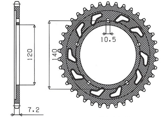 Rear sprocket 4398 50T Suzuki GSR 600 05-10 (JTR1792.50) chain 525 (439850JT)