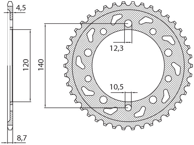 Rear sprocket 4409 40T Suzuki SV 1000 03-07, GSX-R 1000 01-06 (-1) (JTR1800.40) chain 530 (440940JT)