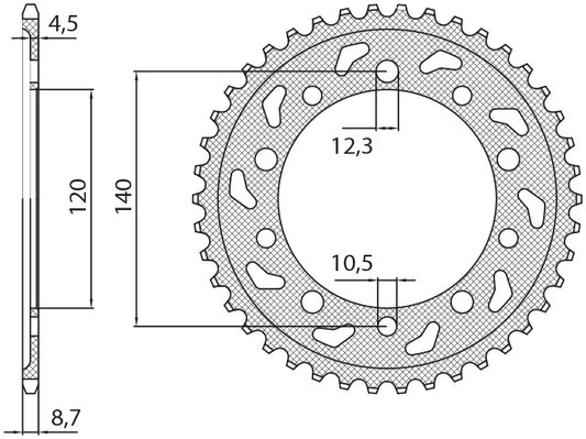 Rear sprocket 4409 41T Suzuki SV 1000 03-07, GSX-R 1000 01-06 (JTR1800.41) chain 530 (440941JT)