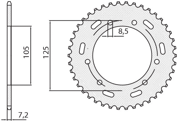 Rear sprocket 4413 50T Yamaha XT 125X, SM 05-09 (JTR1134.50) chain 428 (441350JT)