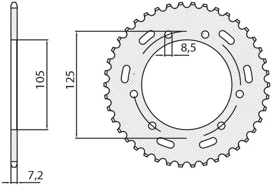 Rear sprocket 4413 50T Yamaha XT 125X, SM 05-09 (JTR1134.50) chain 428 (441350JT)