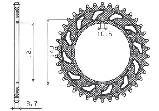 Rear sprocket 4435 40T Cagiva Raptor 1000 00-06 chain 530 (443540JT)