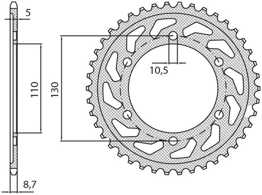 Rear sprocket 4440 48T Yamaha R6 03-05 (JTR1875.48) chain 532 (444048)