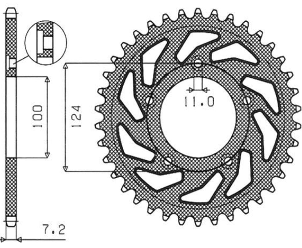 Rear sprocket 4443 36T Ducati 749 03-06 (JTR744.36) chain 525 (444336JT)