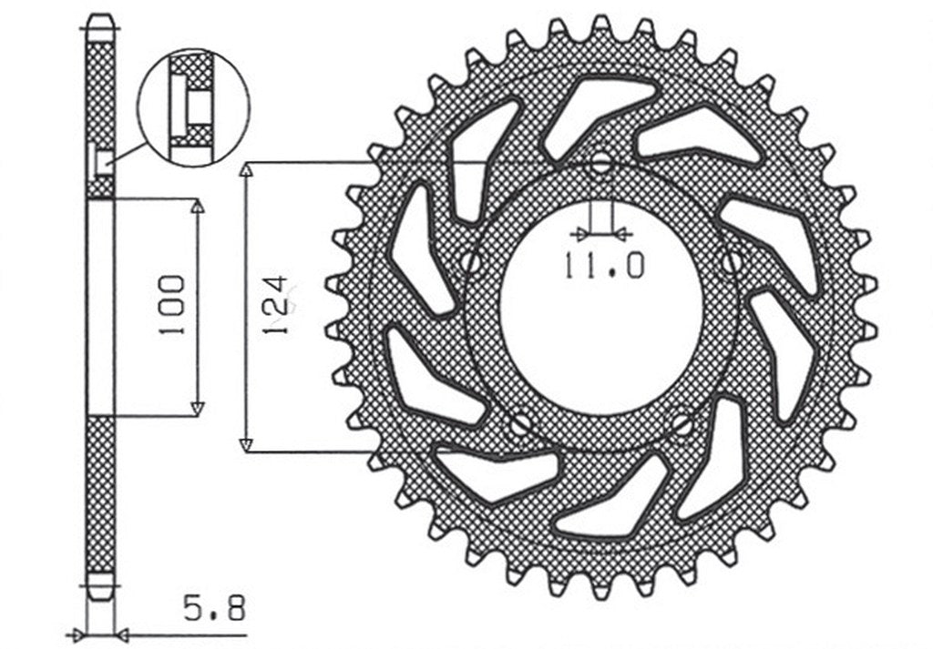 Rear sprocket 4444 45T Ducati Monster, ABS 821 15-20, Panigale 899 14-15, Scrambler ABS 800 15-16 (JTR746.45) chain 520
