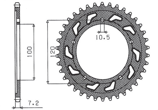 Rear sprocket 4447 46T, 4363 46T Aprilia SMV 750 Dorsoduro 08-12 (JTR702.46, JTR713.46) chain 525 (436346JT)