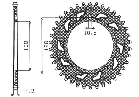Rear sprocket 4447 46T, 4363 46T Aprilia SMV 750 Dorsoduro 08-12 (JTR702.46, JTR713.46) chain 525 (436346JT)