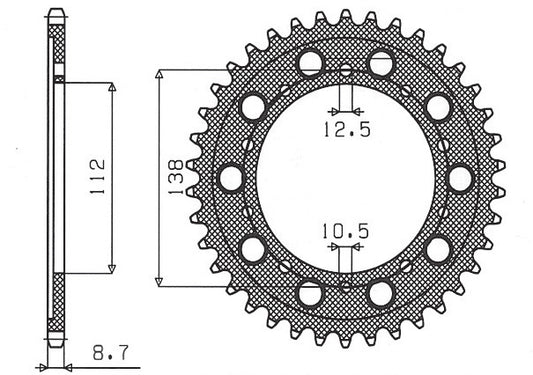 Rear sprocket 4448 41T, 408 41T Honda CBF 1000 10-15, VTR 1000 Firestorm 97-05 (JTR1871.41, JTR302.41) chain 530 (40841JT)
