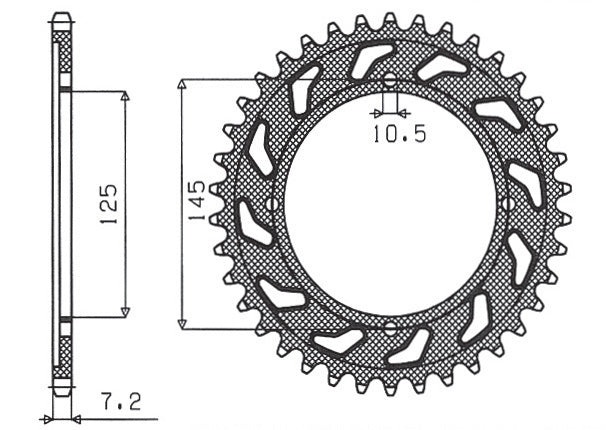 Rear sprocket 4482 59T Yamaha XVS 125 Drag Star 00-05 (JTR1874.59) chain 428 (448259JT)