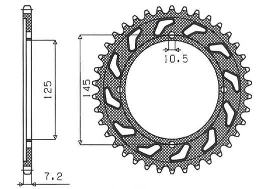 Rear sprocket 4482 59T Yamaha XVS 125 Drag Star 00-05 (JTR1874.59) chain 428 (448259JT)