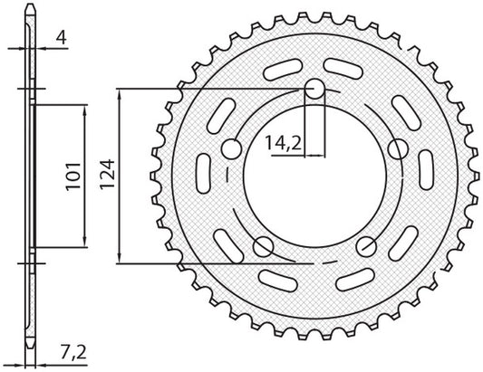 Rear sprocket 4508 39T KTM 950, 990, 1190 RC8, Duke, Supermoto (JTR898.39) chain 525 (450839JT)