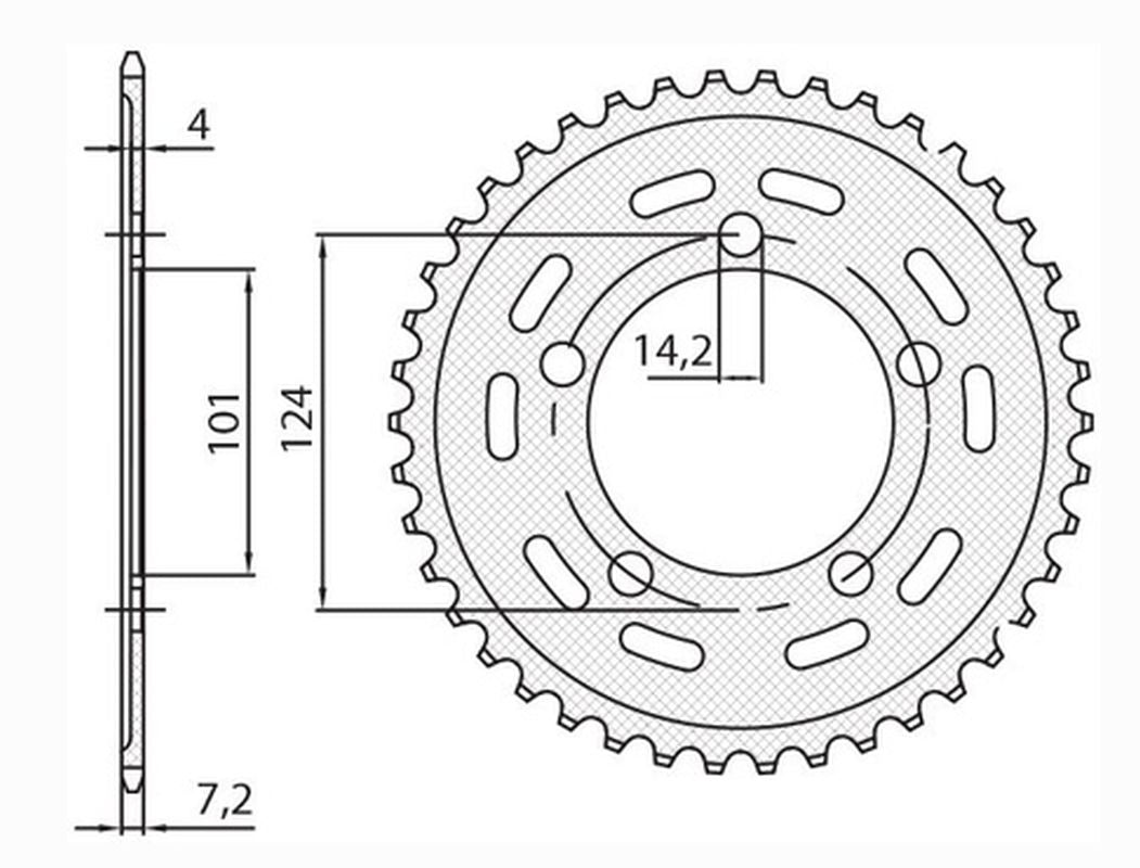 Rear sprocket 4508 43T KTM 950, 990, 1190 RC8, Duke, Supermoto (JTR898.43) chain 525 (450843JT)