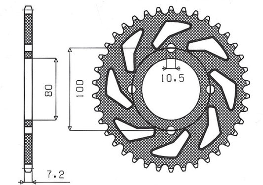 Rear sprocket 4533 45T Suzuki GZ 125 Marauder 98-11 (JTR1794.45) chain 428 (453345JT)