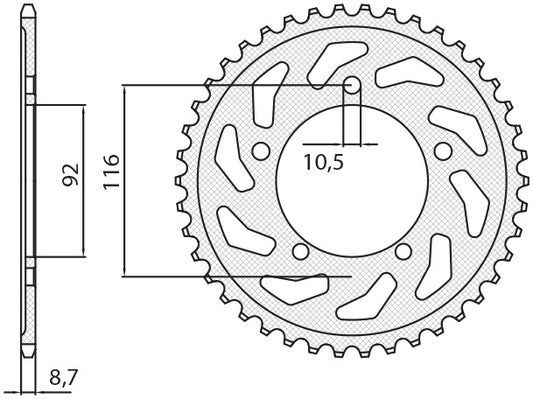 Rear sprocket 4542 41T Kawasaki ZZR 1400 06-18 (JTR1493.41) chain 530 (454241JT)