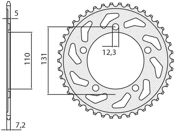 Rear sprocket 4585 44T BMW S 1000 RR 09-11 (JTR7.44) chain 525 (458544JT)