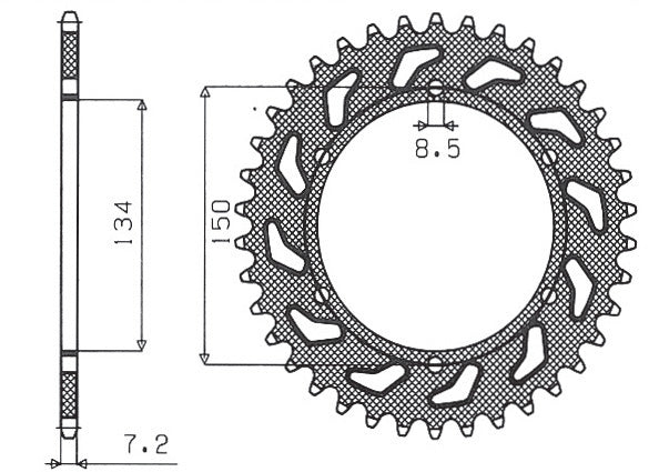 Rear sprocket 463 48T Kawasaki KMX 125 86-03 (JTR463.48) chain 428 (46348JT)