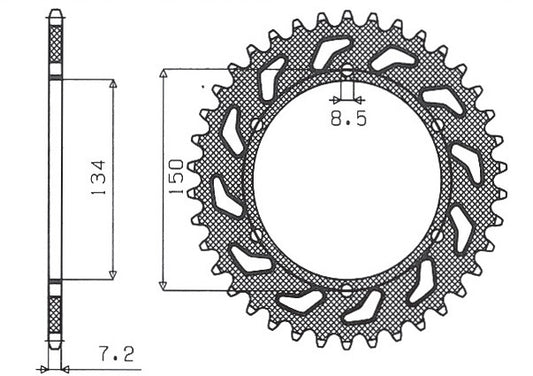 Rear sprocket 463 48T Kawasaki KMX 125 86-03 (JTR463.48) chain 428 (46348JT)