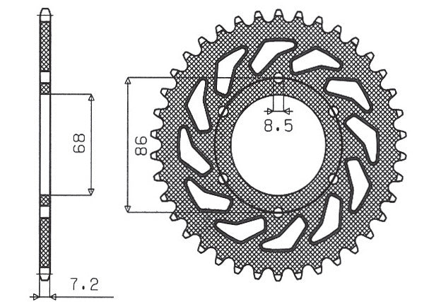 Rear sprocket 468 46T Kawasaki BN 125 Eliminator 98-09 (JTR468.46) chain 428 (46846JT)