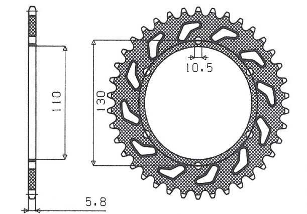 Rear sprocket 504 41T Kawasaki GPZ 500S 94-05 (JTR486.41) chain 520 (50441JT)