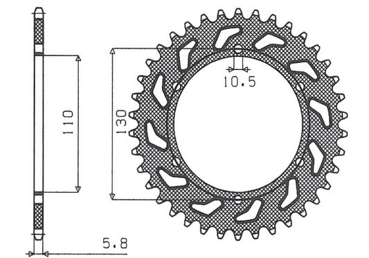 Rear sprocket 504 41T Kawasaki GPZ 500S 94-05 (JTR486.41) chain 520 (50441JT)