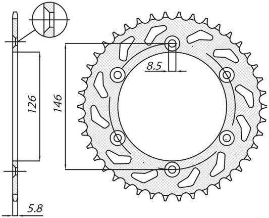 Rear sprocket 808 47T Suzuki DR-Z 400 00-24 (JTR808.47) chain 520 (80847JT)