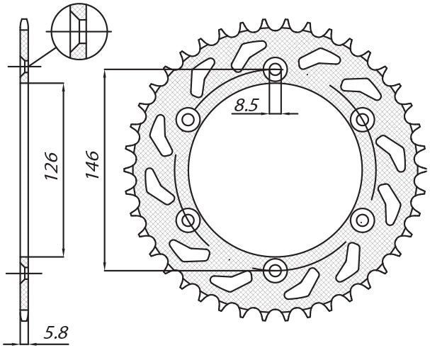 Rear sprocket 808 49T Suzuki RM, RM-Z (JTR808.49) chain 520 (80849JT)