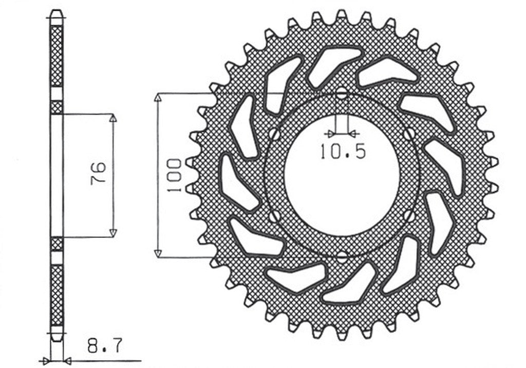 Rear sprocket 818 42T Suzuki GS 1000, 1100, GSX 1100E (JTR818.42) chain 630