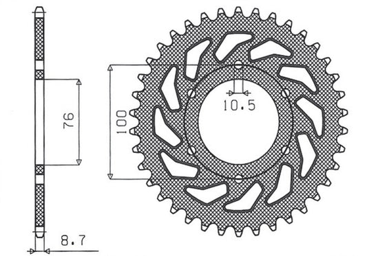 Rear sprocket 818 42T Suzuki GS 1000, 1100, GSX 1100E (JTR818.42) chain 630