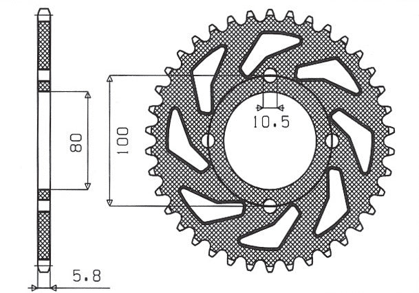 Rear sprocket 819 41T Suzuki GZ 250 Marauder 99-10, GN 250 82-99 (JTR819/2.41) chain 520 (81941JT)