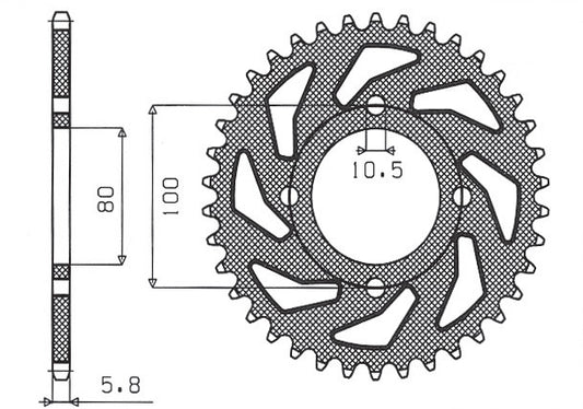 Rear sprocket 819 41T Suzuki GZ 250 Marauder 99-10, GN 250 82-99 (JTR819/2.41) chain 520 (81941JT)