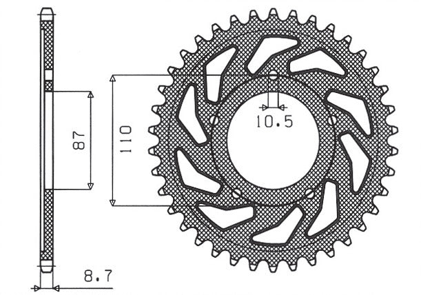 Rear sprocket 824 46T Suzuki GSX 600F 89-91 (GN72B) (JTR829.46) chain 530 (82446JT)
