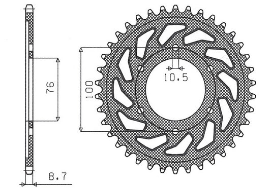 Rear sprocket 825 48T, 816 48T Suzuki GSX-R 1100, GSX-R 750 92-95 (JTR816.48) chain 530 (81648JT)
