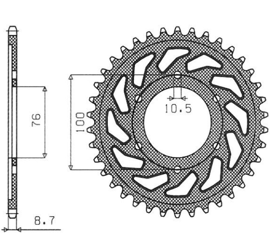 Rear sprocket 825 52T, 816 48T Suzuki GSX-R 1100, GSX-R 750 92-95 (JTR816.52) chain 530 (81652JT)